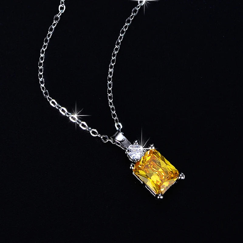 Collier Citrine & Zircon – Argent 925