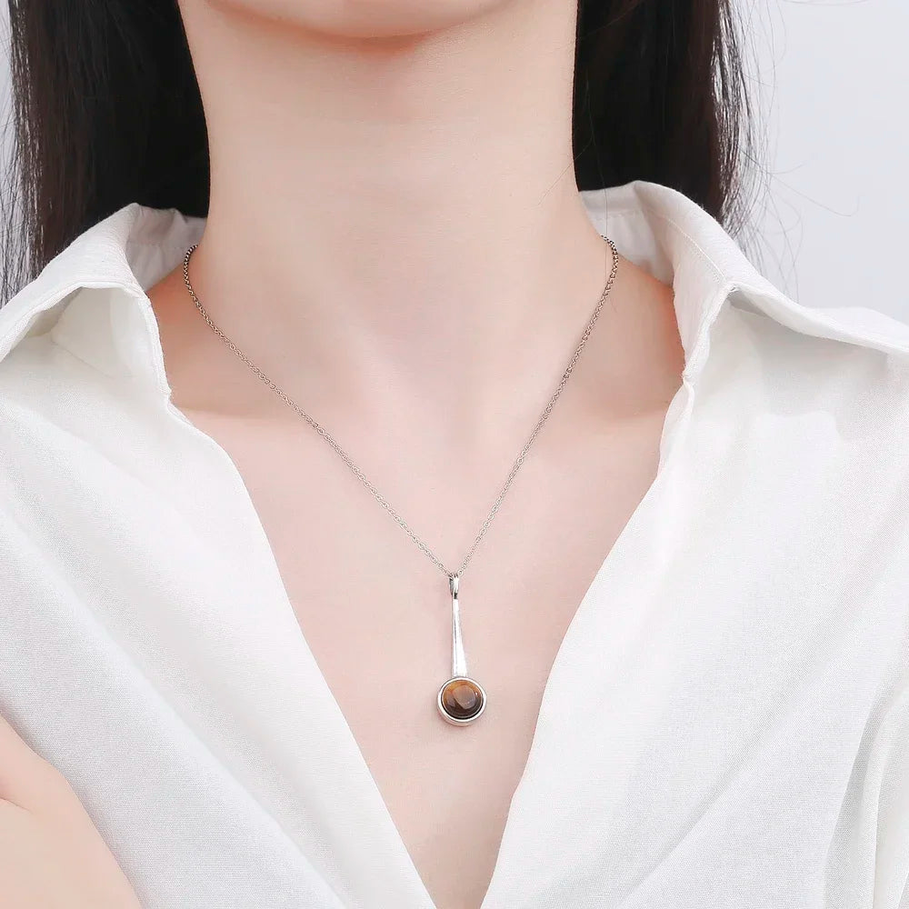 Collier Pendentif Œil de Tigre Argent 925