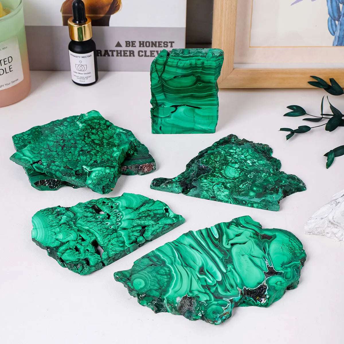 Pierre Malachite Œil Vert – Divination & Décoration