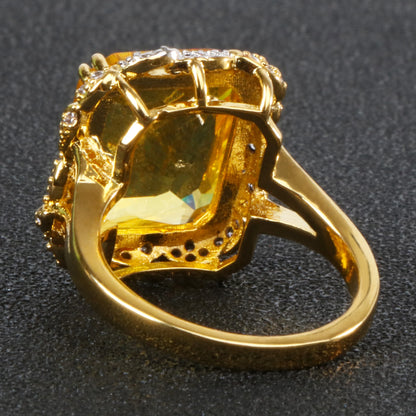 Bague Carrée Citrine Argent 925