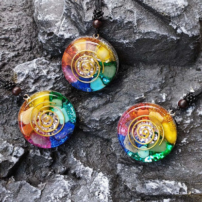 Pendentif Orgonite – EMF & Géométrie Sacrée