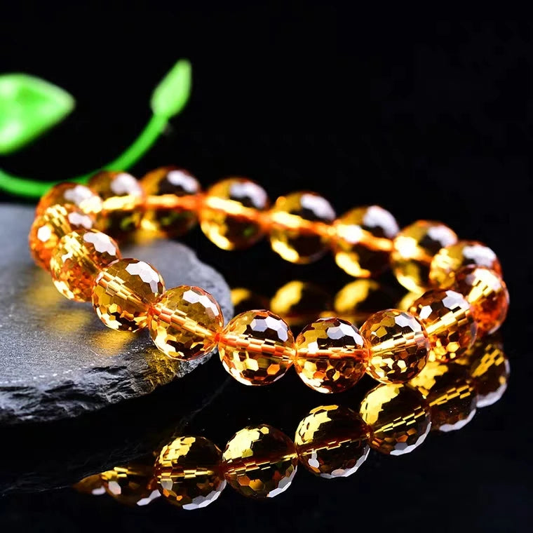 Bracelet Citrine Jaune (8-12 mm) – Perles Claires & Énergie