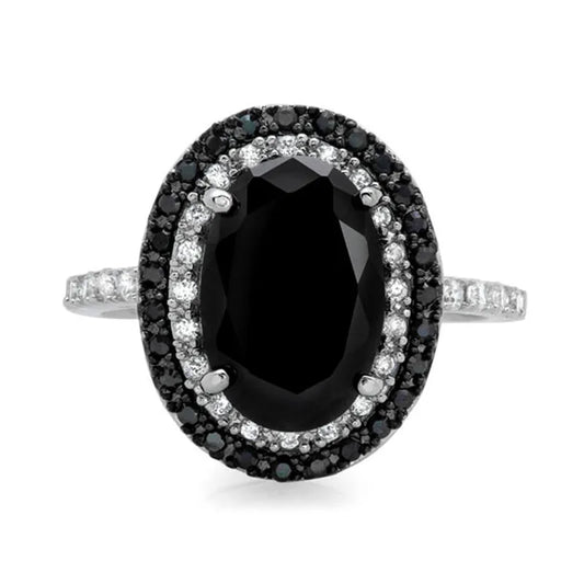 Bague Obsidienne Ovale Argent 925 Classique