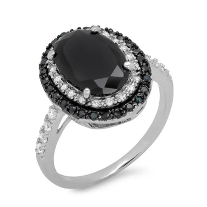 Bague Obsidienne Ovale Argent 925 Classique