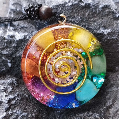 Pendentif Orgonite – EMF & Géométrie Sacrée