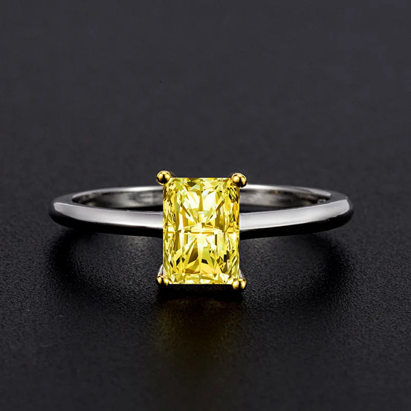 Bague Citrine Rectangulaire Argent 925