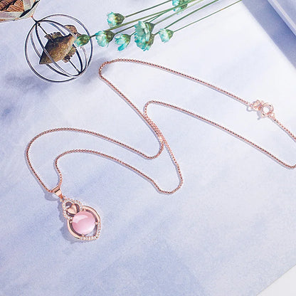 Collier Argent 925 Cœur Quartz Rose