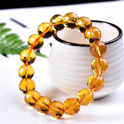 Bracelet Citrine Jaune (8-12 mm) – Perles Claires & Énergie