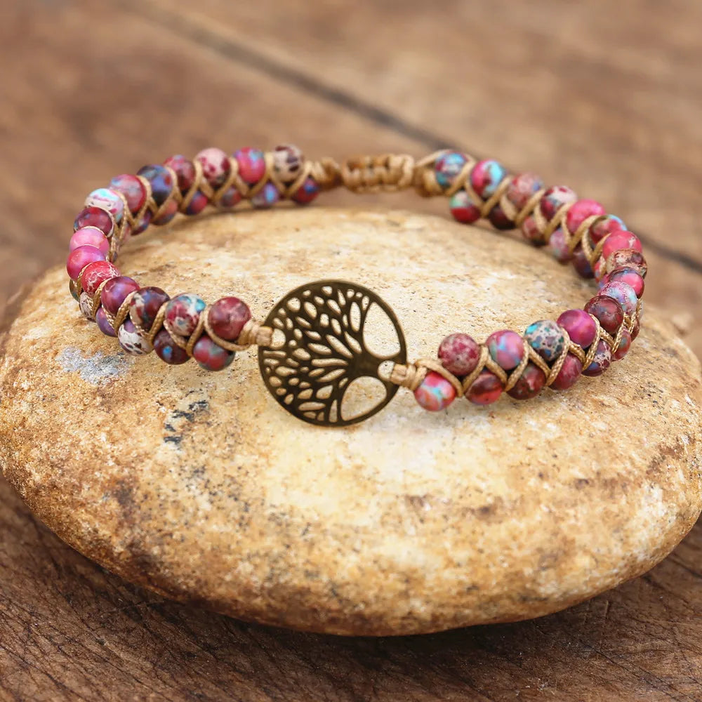 Bracelet 4 mm – Arbre de Vie & Jaspe