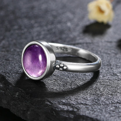 Bague Simple Améthyste Argent 925