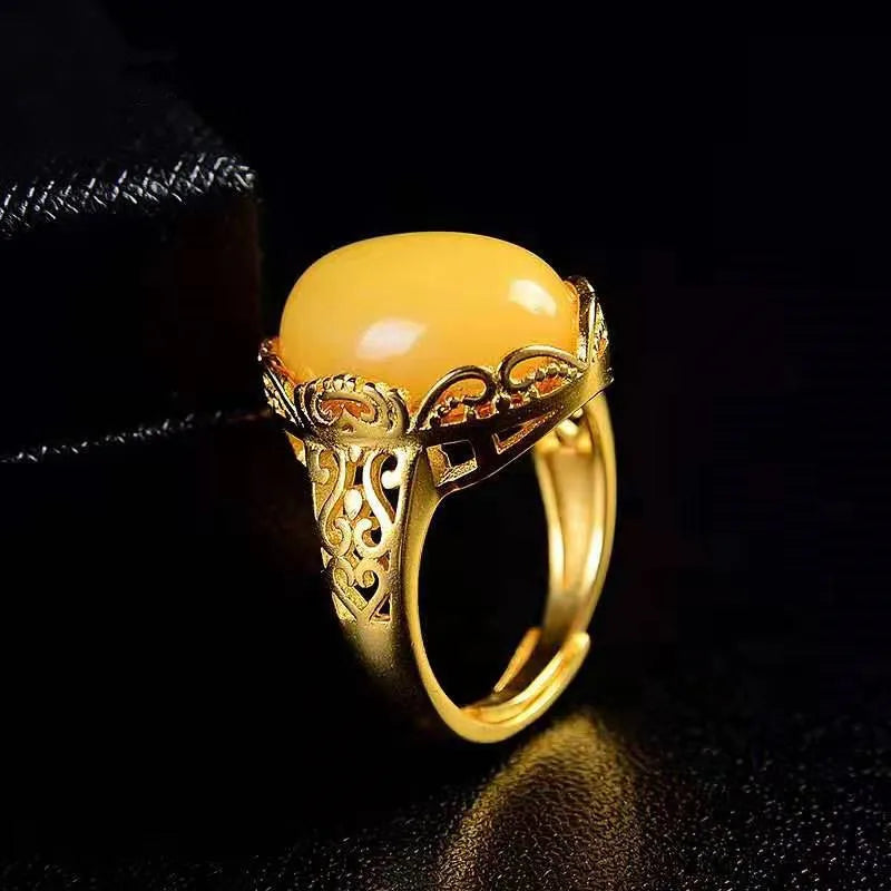 Bague Or 9K Citrine Diamants