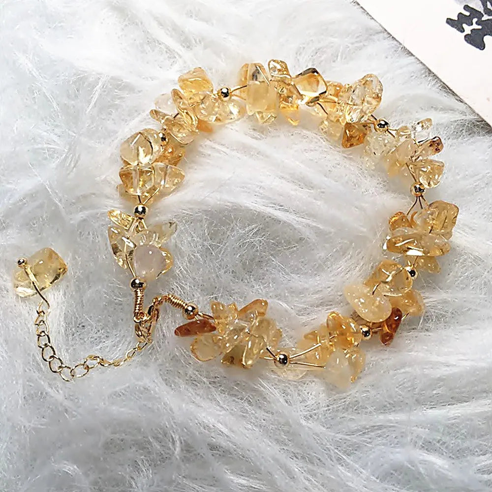 Bracelet Quartz & Éclats de Citrine