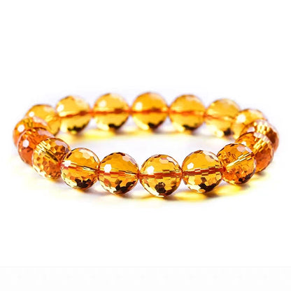 Bracelet Citrine Jaune (8-12 mm) – Perles Claires & Énergie