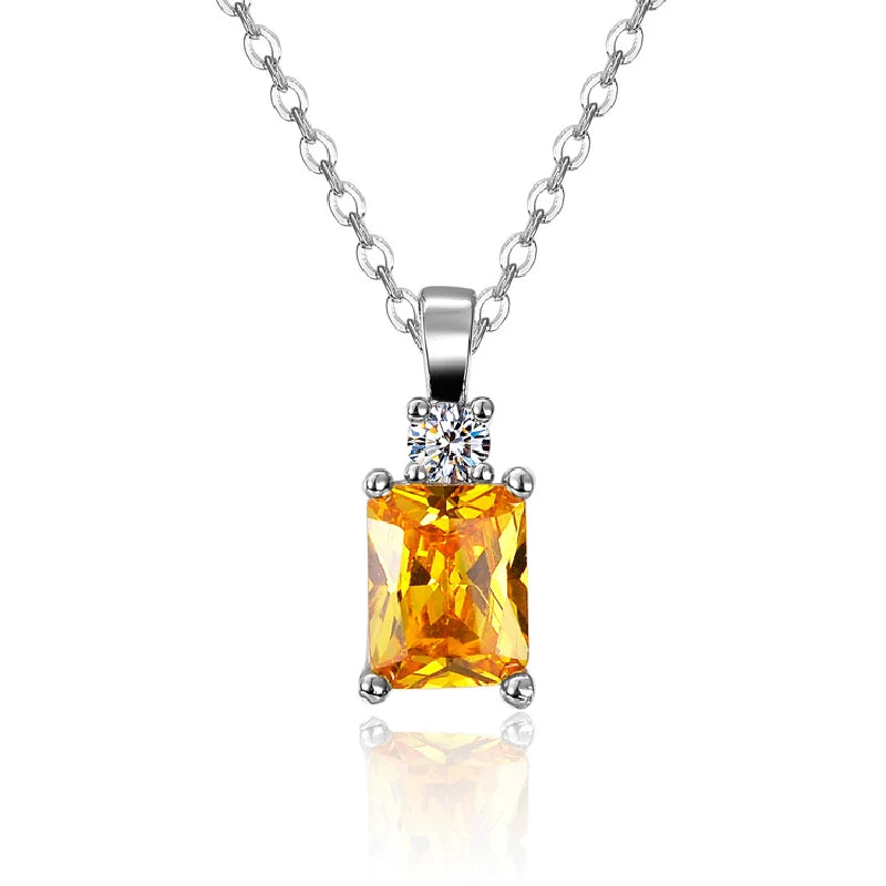 Collier Citrine & Zircon – Argent 925