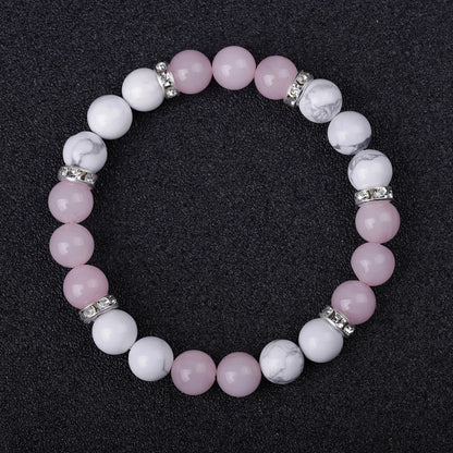 Bracelet Quartz Rose, Howlite & Turquoise (8 mm)