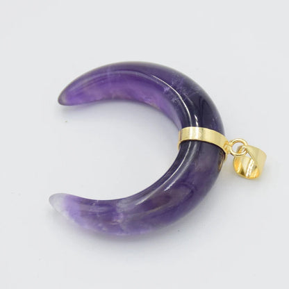 Collier Forme de Lune, Labradorite, Œil de Tigre