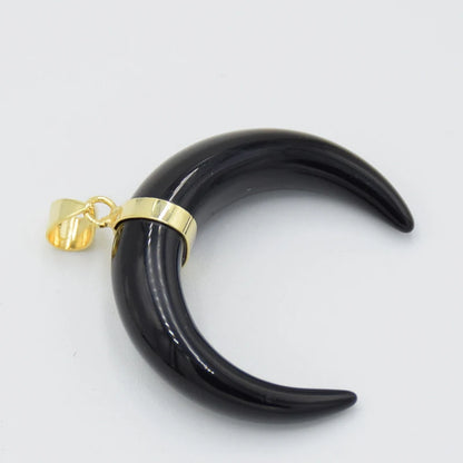 Collier Forme de Lune, Labradorite, Œil de Tigre