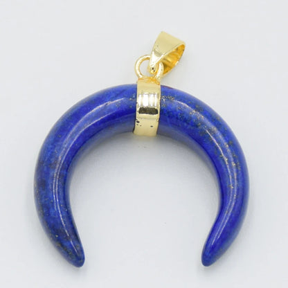 Collier Forme de Lune, Labradorite, Œil de Tigre