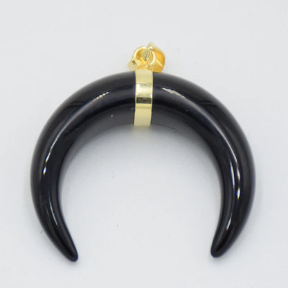 Collier Forme de Lune, Labradorite, Œil de Tigre