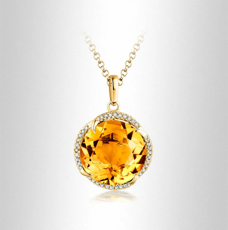 Collier Fleur Citrine Doré – Choker