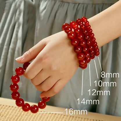 Bracelet Cornaline (Agate Rouge) – 6 à 16 mm