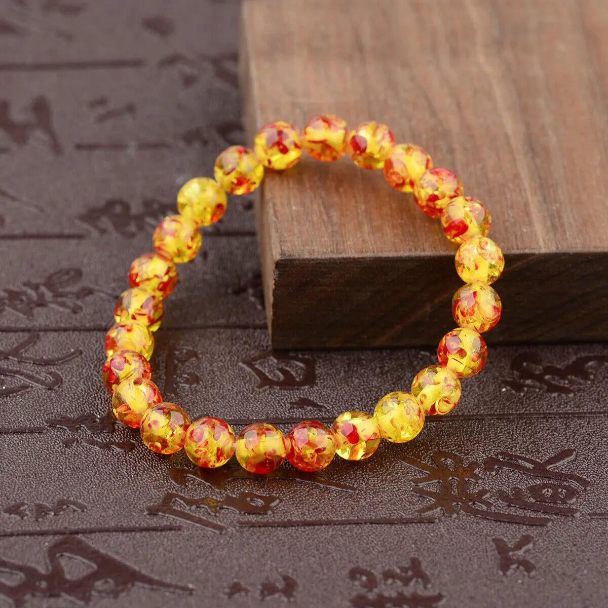 Bracelet Ambre Naturelle 8 mm – Bouddha & Énergie