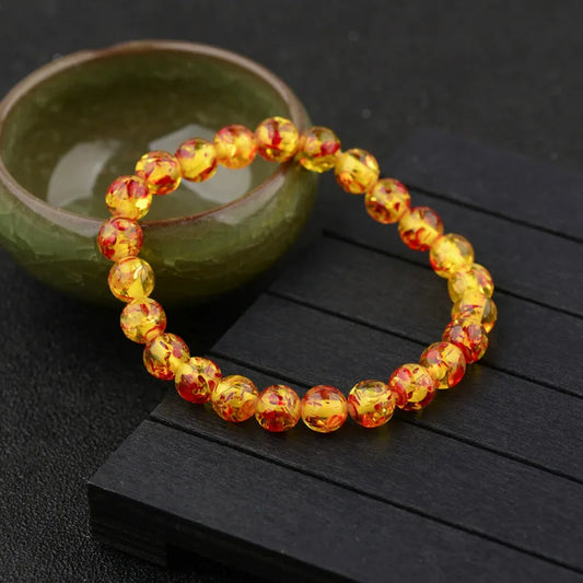 Bracelet Ambre Naturelle 8 mm – Bouddha & Énergie