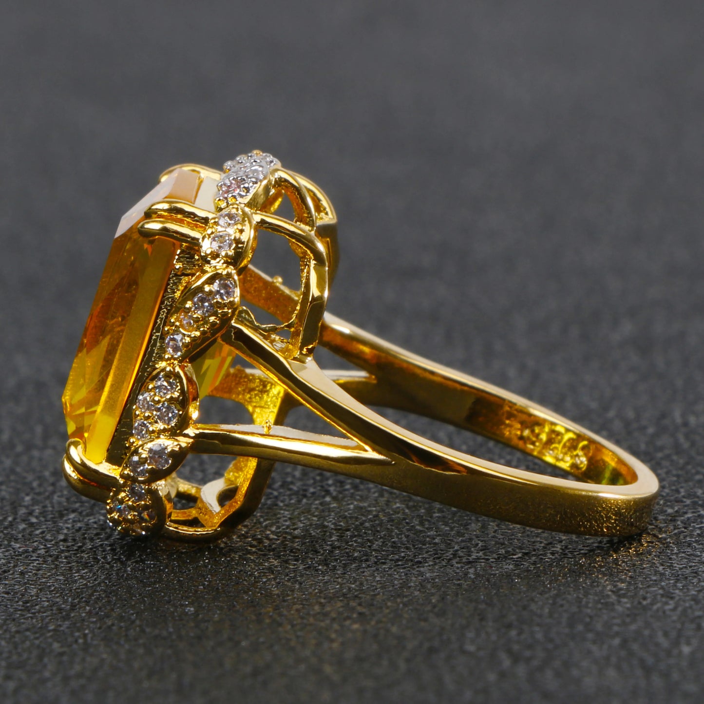 Bague Carrée Citrine Argent 925