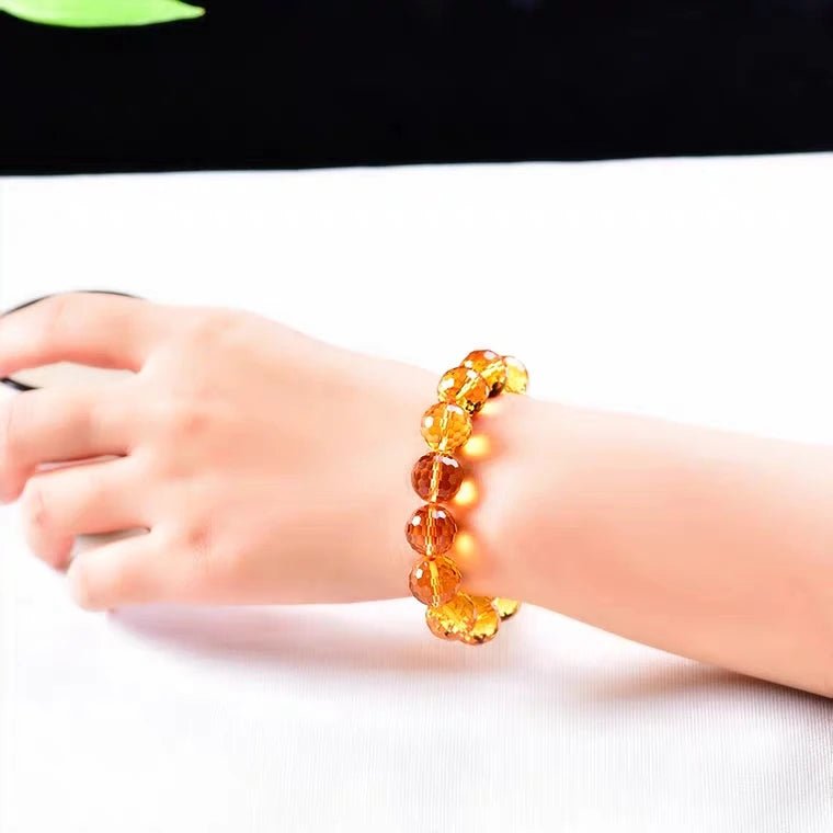 Bracelet Citrine Jaune (8-12 mm) – Perles Claires & Énergie