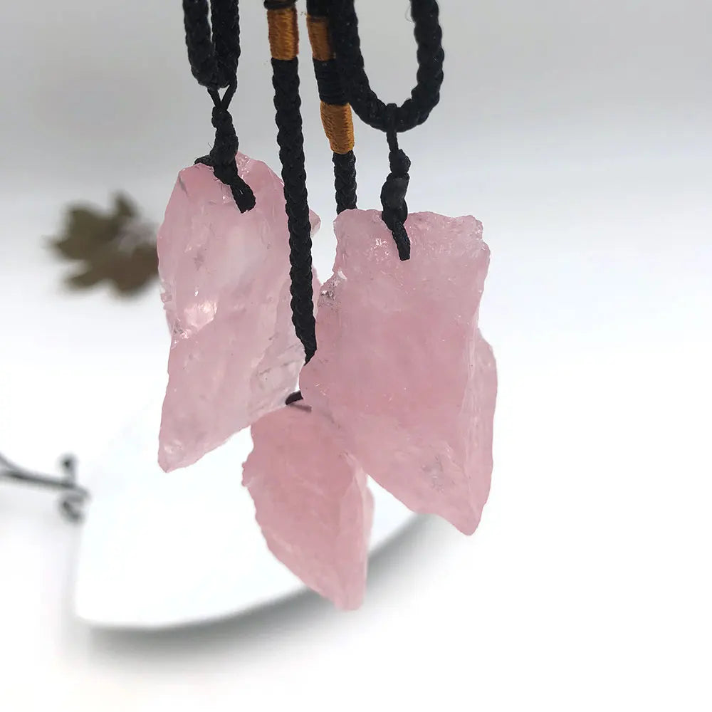 Collier Quartz Rose Brute Aléatoire Reiki