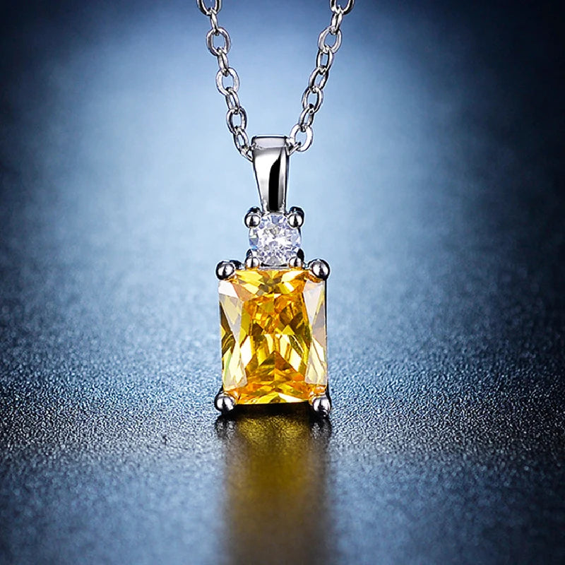 Collier Citrine & Zircon – Argent 925