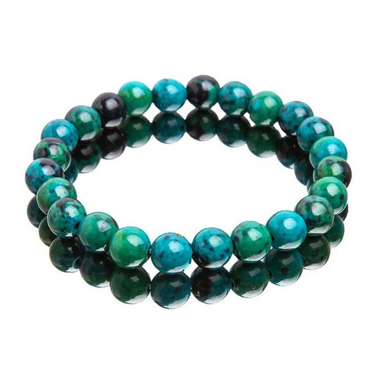 Bracelet Chrysocolle & Malachite 8 mm – Naturel & Équilibrant