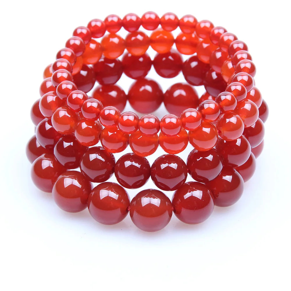 Bracelet Cornaline (Agate Rouge) – 6 à 16 mm