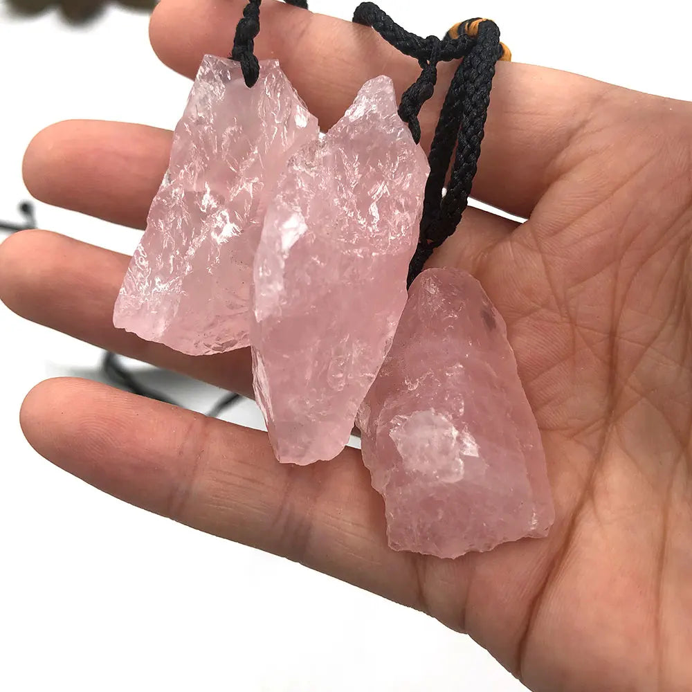 Collier Quartz Rose Brute Aléatoire Reiki