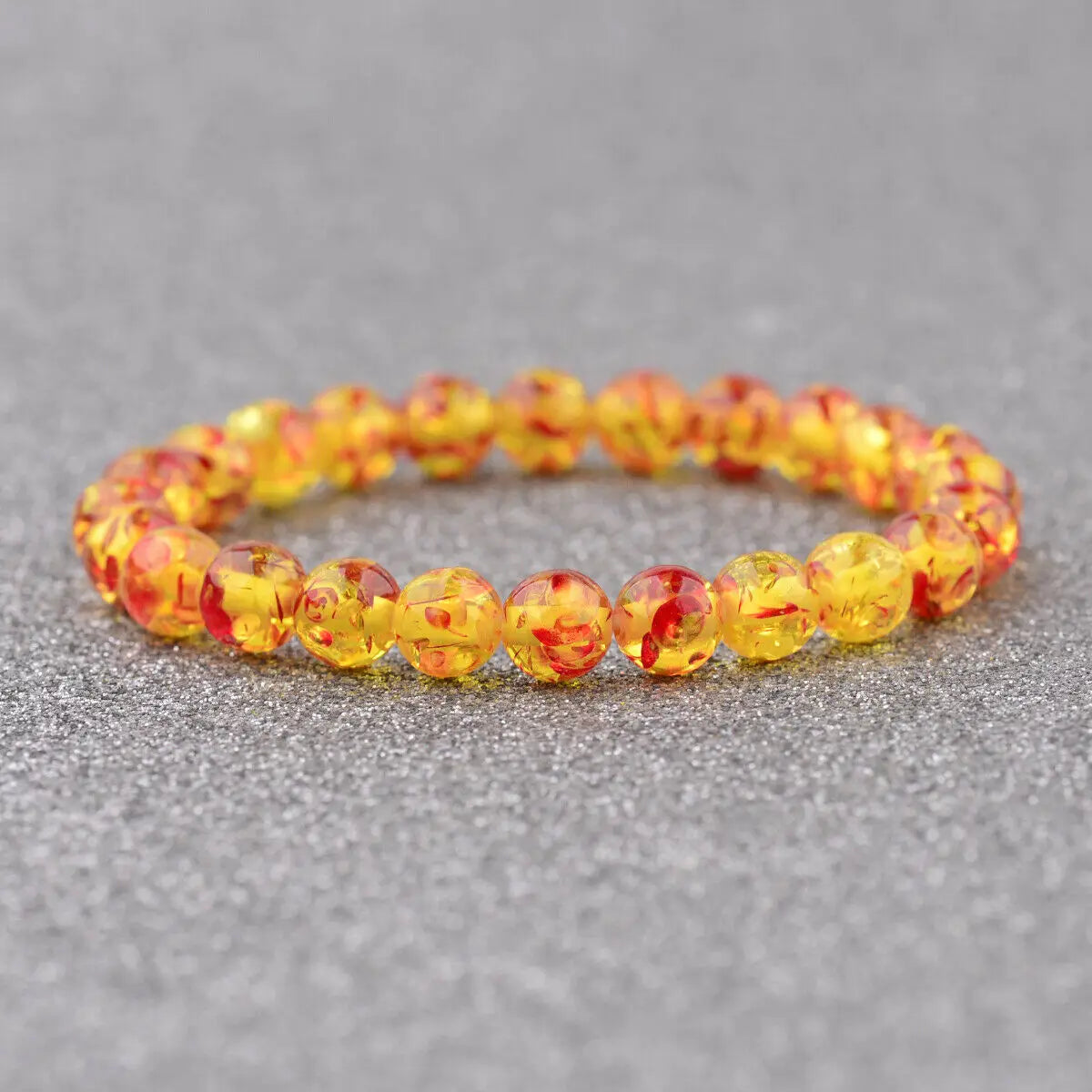 Bracelet Ambre Naturelle 8 mm – Bouddha & Énergie