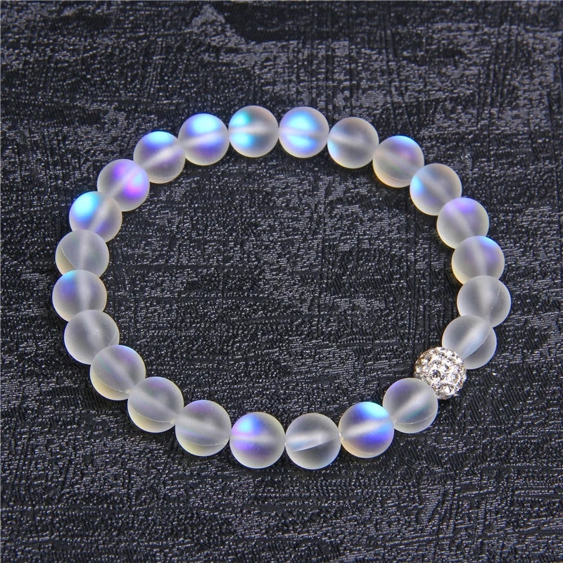 Bracelet Pierre de Lune & Verre Sirène – Multicolore