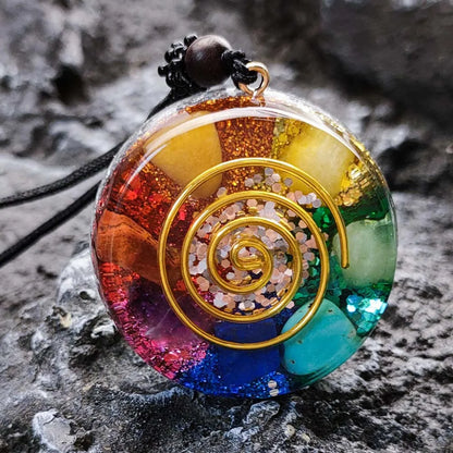 Pendentif Orgonite – EMF & Géométrie Sacrée