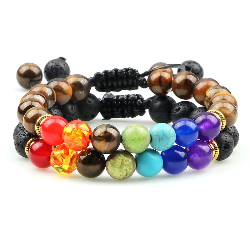 Bracelet 7 Chakras 8 mm – Lave Ajustable