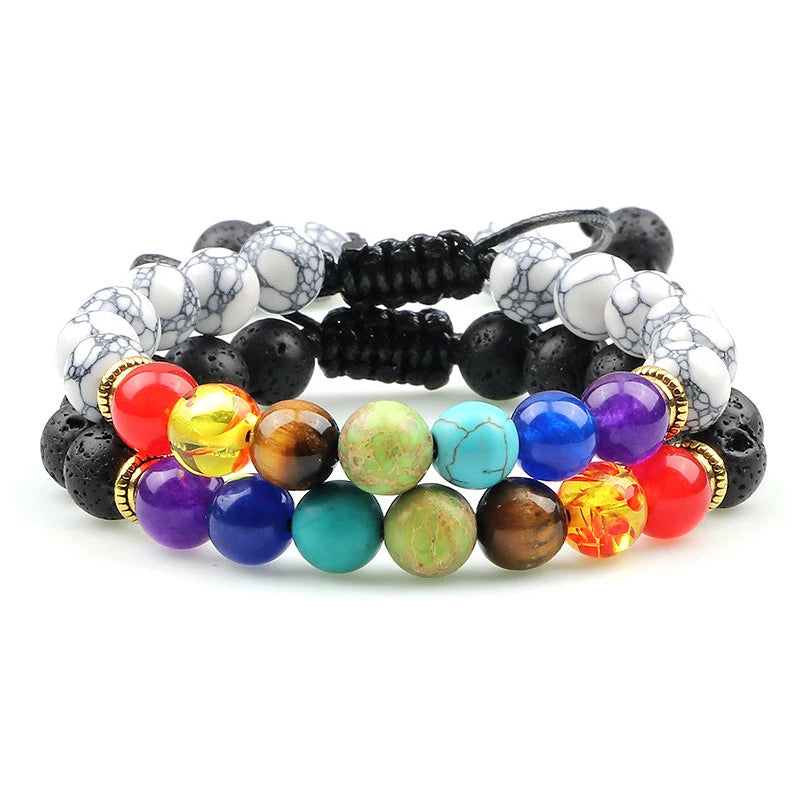 Bracelet 7 Chakras 8 mm – Lave Ajustable