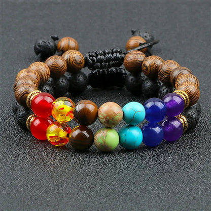 Bracelet 7 Chakras 8 mm – Lave Ajustable