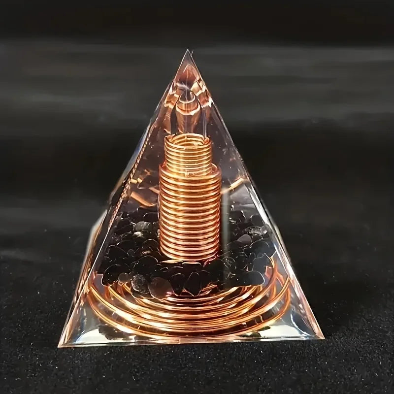 Pyramide Obsidienne Orgonite – Yoga & Énergie