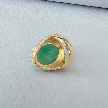 Bague Amazonite Plaqué Or Ajustable