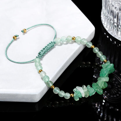 Bracelet Tressé Aventurine Verte – Perles Brutes & Reiki