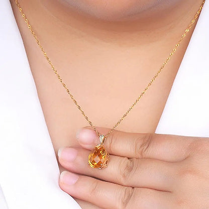 Collier Chaîne Or – Cristal Citrine