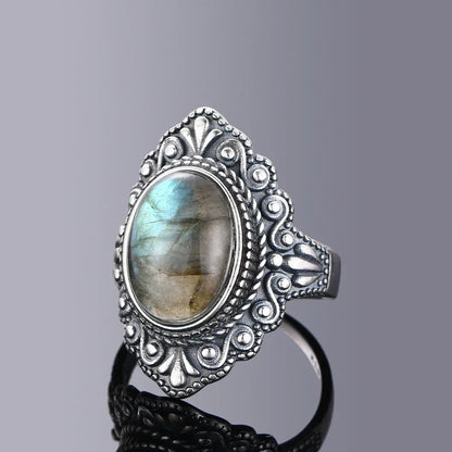 Bague Ovale Labradorite Argent 925