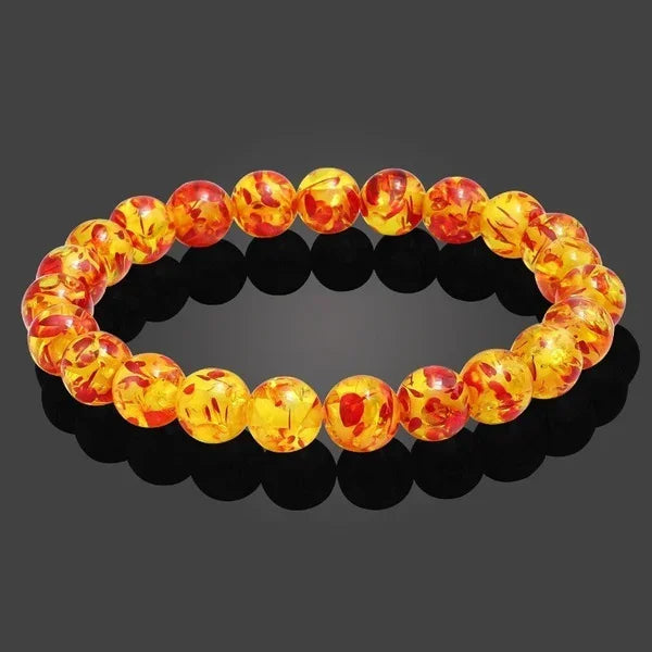 Bracelet Ambre Jaune 8 mm – Pierre Naturelle & Méditation