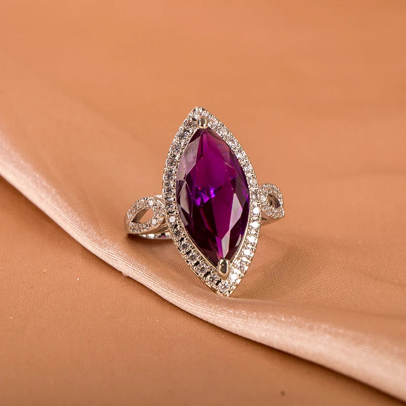 Bague Chevalière Améthyste et Zircon