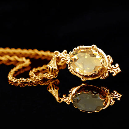 Collier Citrine Argent 925 Luxe