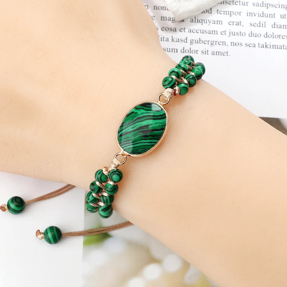 Bracelet Malachite Vert – Pierre Naturelle & Énergie