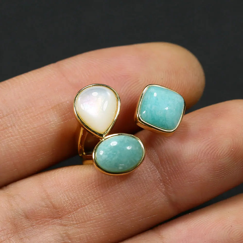 Bague Amazonite Pérou Perle Authentique